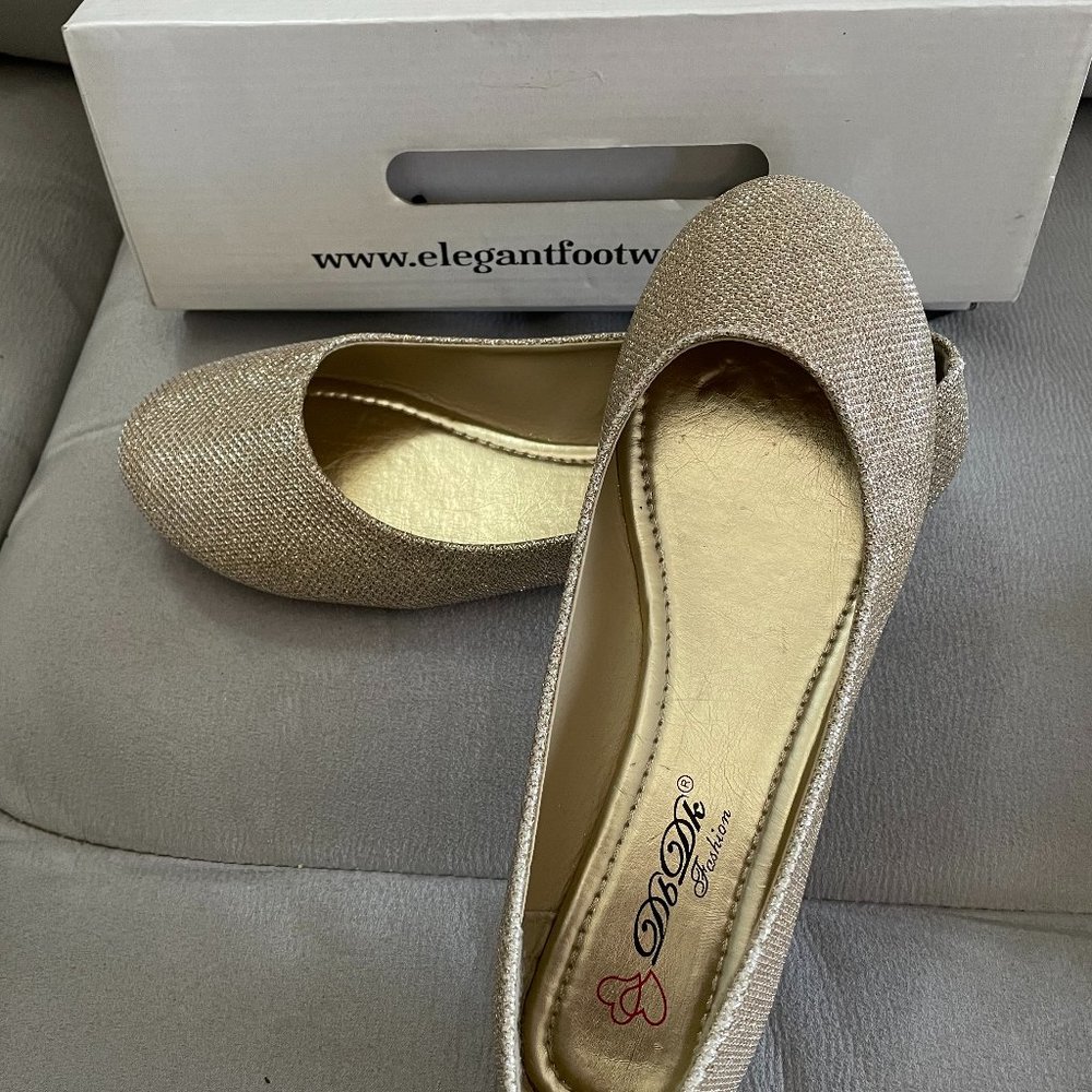 Gold Sparkly flats